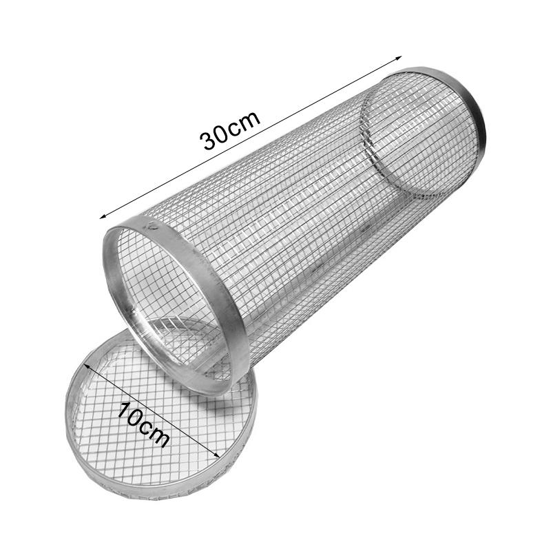 Barbecue Cooking Grill Grate Stainless Steel Outdoor Camping BBQ Drum Grilling Basket Campfire Grid Picnic Cookware Kitchen Tool