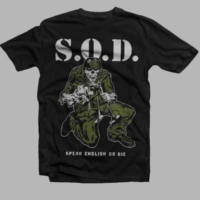 Rare Stormtroopers of Death S.O.D. Speak English or Die Cotton Shirt Unisex T-Shirt
