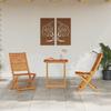Folding Bistro Set 3 Pcs Brown Solid Acacia Wood