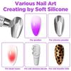 2PCS Nail Dotting Pen, 5-in-1 Nail Dotting Tool Ballpoint Pen Design Double End Nails Art Pens Dottings Tools Manicure Art Tools for Nails DIY Salon