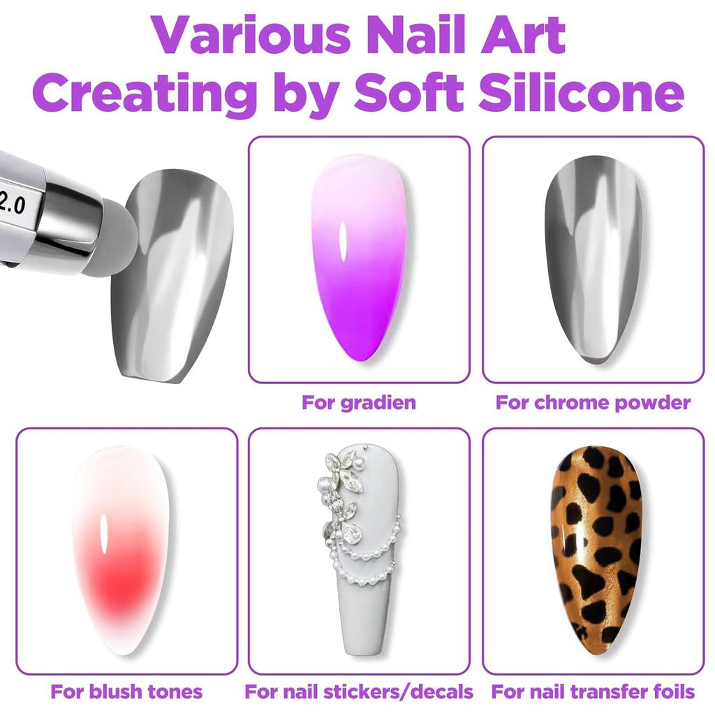 2PCS Nail Dotting Pen, 5-in-1 Nail Dotting Tool Ballpoint Pen Design Double End Nails Art Pens Dottings Tools Manicure Art Tools for Nails DIY Salon