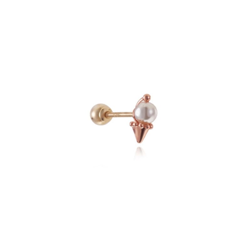 

Tirr Lirr 14K Pink Gold Mini Pearl Ice Cream Piercing TEPK4P00239M(PC)-3 single type