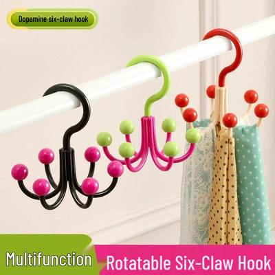 **"Dopamine Rotating Six-Claw Hook Multifunctional Bag and Underwear Hanger"**