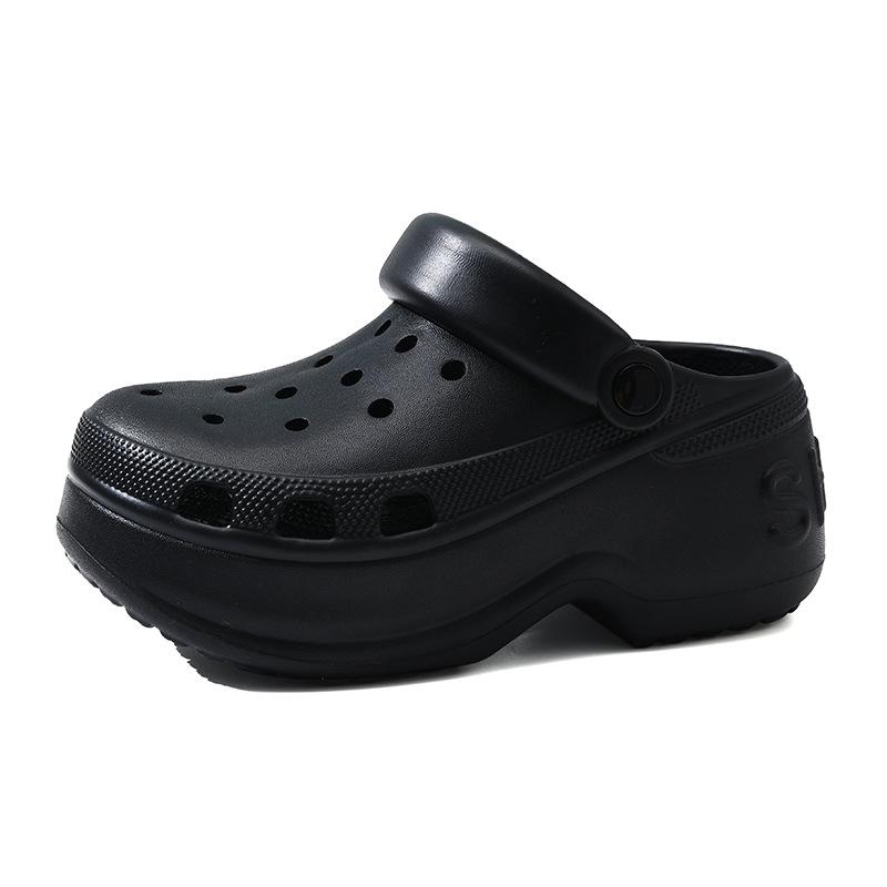 Height-increasing thick-soled hole shoes women's summer slippers, versatile EVA non-slip, breathable, wear-resistant