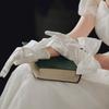 Elegant Wedding Gloves with Bowknot Pearls Cuffs For Indoor Outdoor Event And Professional Bride Photography Handwear