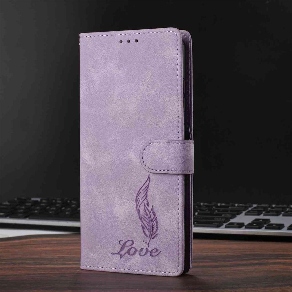 Quill Pen Embossed Pattern Flip Card Design Wallet Case for Huawei P10-P50,Honor 9 Lite,Y6P,Y5 2018,P40,P20 Lite,Magic7...(8-Color)