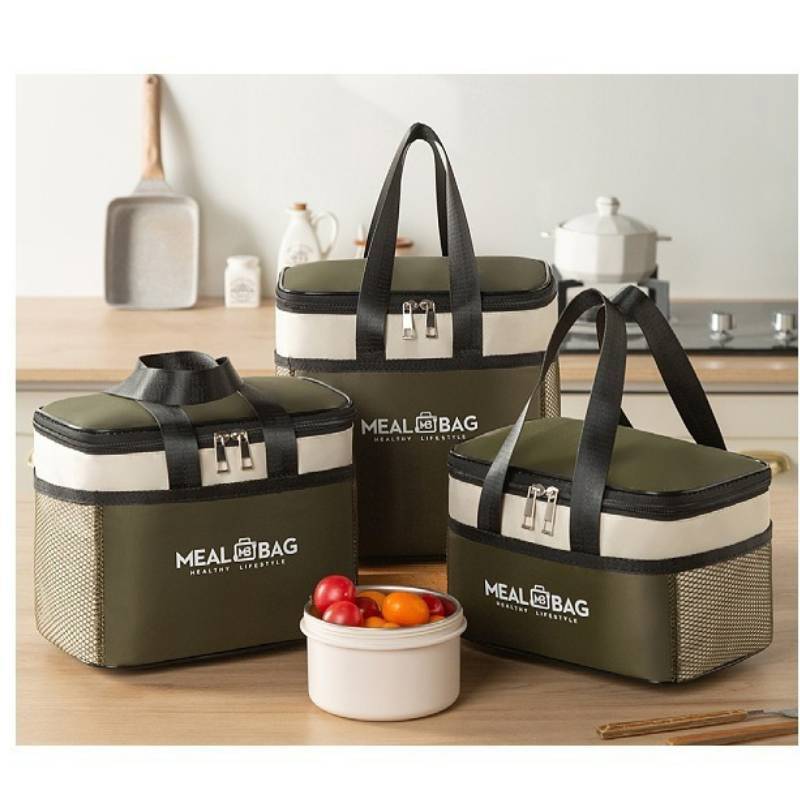 Oxford Cloth Lunch Bag With Insulation For Travel And Work Use
