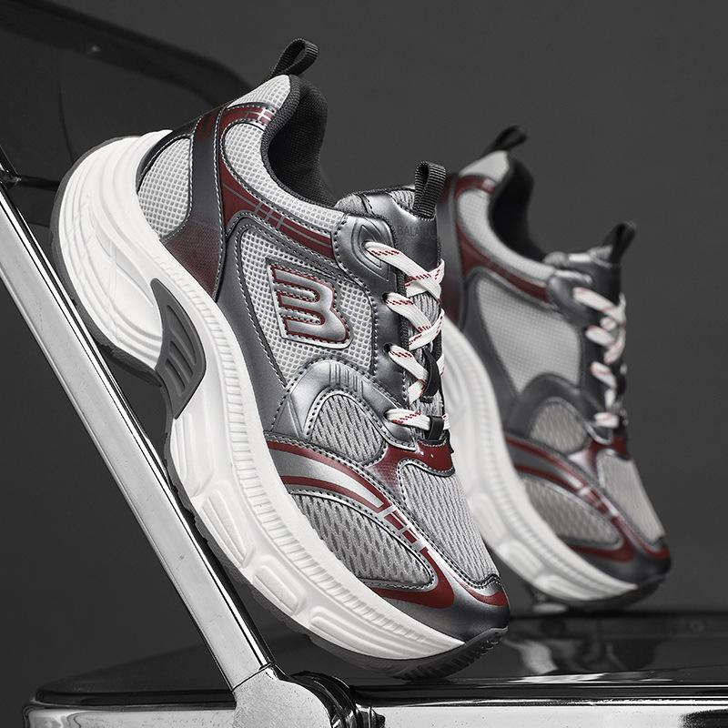 New Ins Dad Sneakers Trendy Shoes Korean Version Platform Student Breathable Mesh Shoes Men's Casual