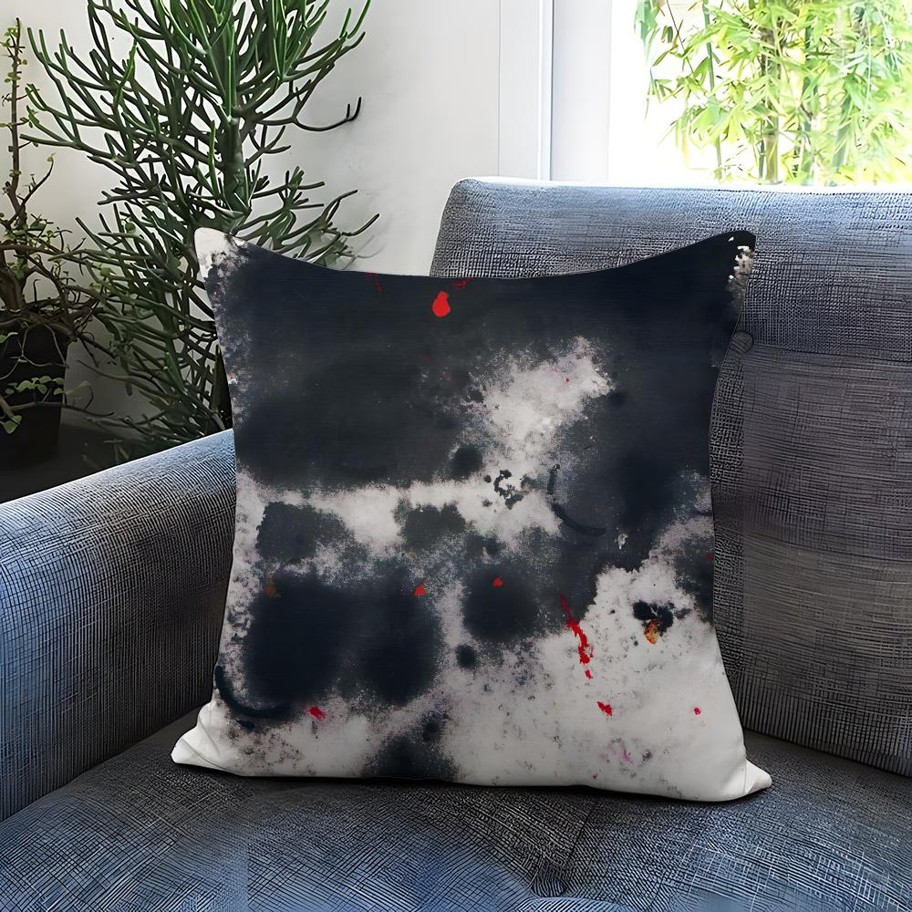 Ink Wash Texture Cushion Cover Comfortable Reversible Pillow Cover Ideal for Car Sofa Bedroom Beyond