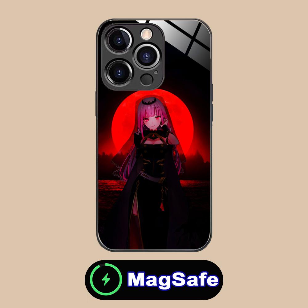Holo Mori Calliope Glass MagSafe Mobile Phone Case for iPhone 17 16 15 14 13 12 11 Air Pro Max Plus Mini Colorful Cover
