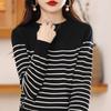 Maglione da donna a righe MODERN NEW SAGA Pullover lavorato a maglia invernale Autunno morbido e caldo maglione di lana lavorato a maglia Top maglione femminile O-collo