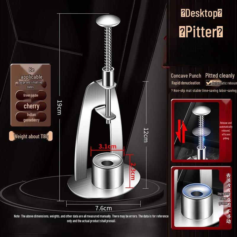 ZISIZ 304 Stainless Steel Desktop Red Date Pitter