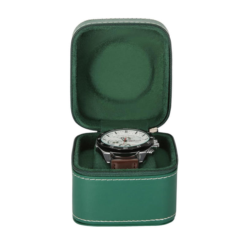 Portable Square Watch Box Single Case PU Leather Travel with Removable Cushion Jewelry Storage Organizer 2025 New