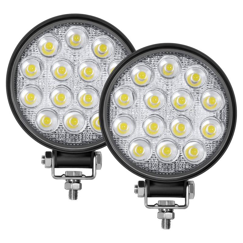 

14Led Round Light Bar 2PCS 4.5 Inch 42W 2500LM 6000K Driving Light For SUV Truck ATV Boat IP67 Waterproof