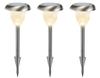 GWSOLAR Stainless Steel Garden Light Set (3-Piece Set), 10 Lumens, Warm White, Outdoor Waterproof Solar Light, Cute Mushroom-Like Design, Ground