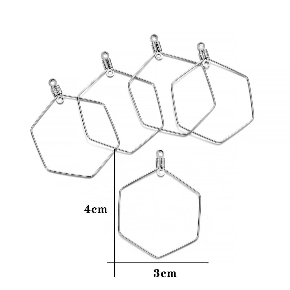 10-20Pcs/Pack Geometric Figure Blank Stainless Steel Charm Pendant Tray Bezel Epoxy Resin Molds For DIY Jewelry Making Supplies