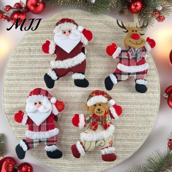 Playful Doll Curtain Buckles for Holiday 2Pcs Christmas Santa Tiebacks, Dancing Reindeer Holdders, Metal Clip Theme Holders Office Cute Bear Holdbacks
