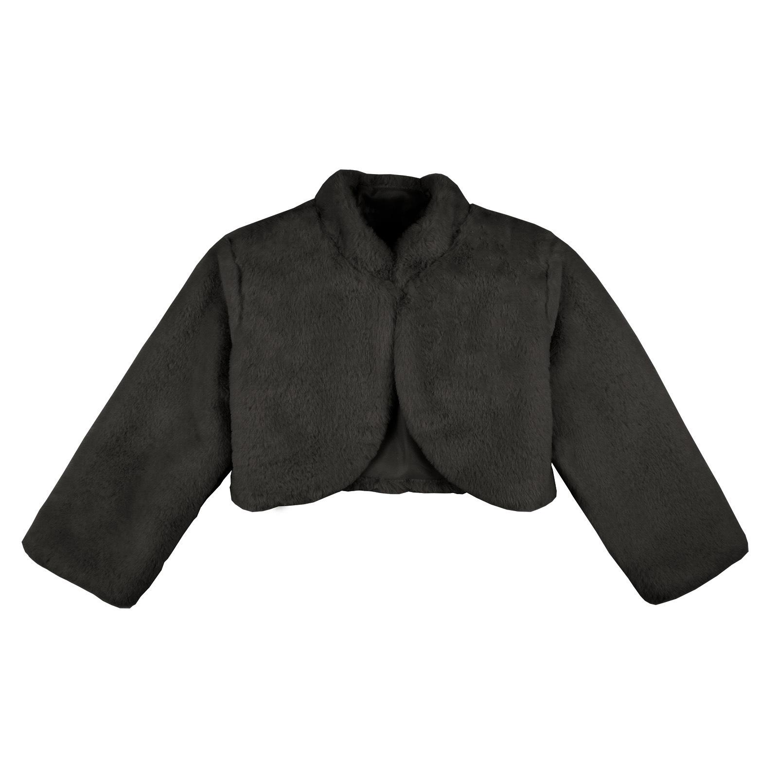 Popular Girls Faux Rabbit Fur Long-Sleeve Cape Cardigan