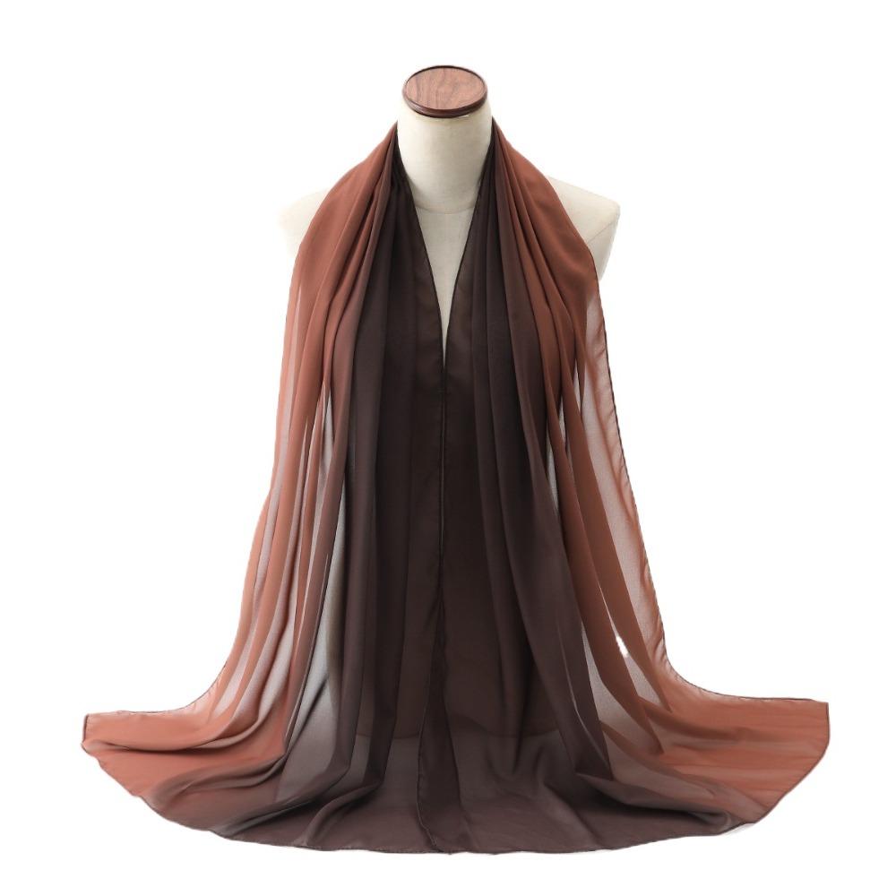 Long Ethnic Style Scarf Gradient Color Wraps Shawl Fashion Headscarf  Daily кофейный