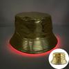 Unisex LED Világítós Hímzett Bucket Kalap Logóval és Egyszínű Lapos Tetővel