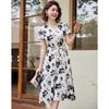 Paster Elegantes V-Ausschnitt A-Linien Chiffon Midi-Kleid