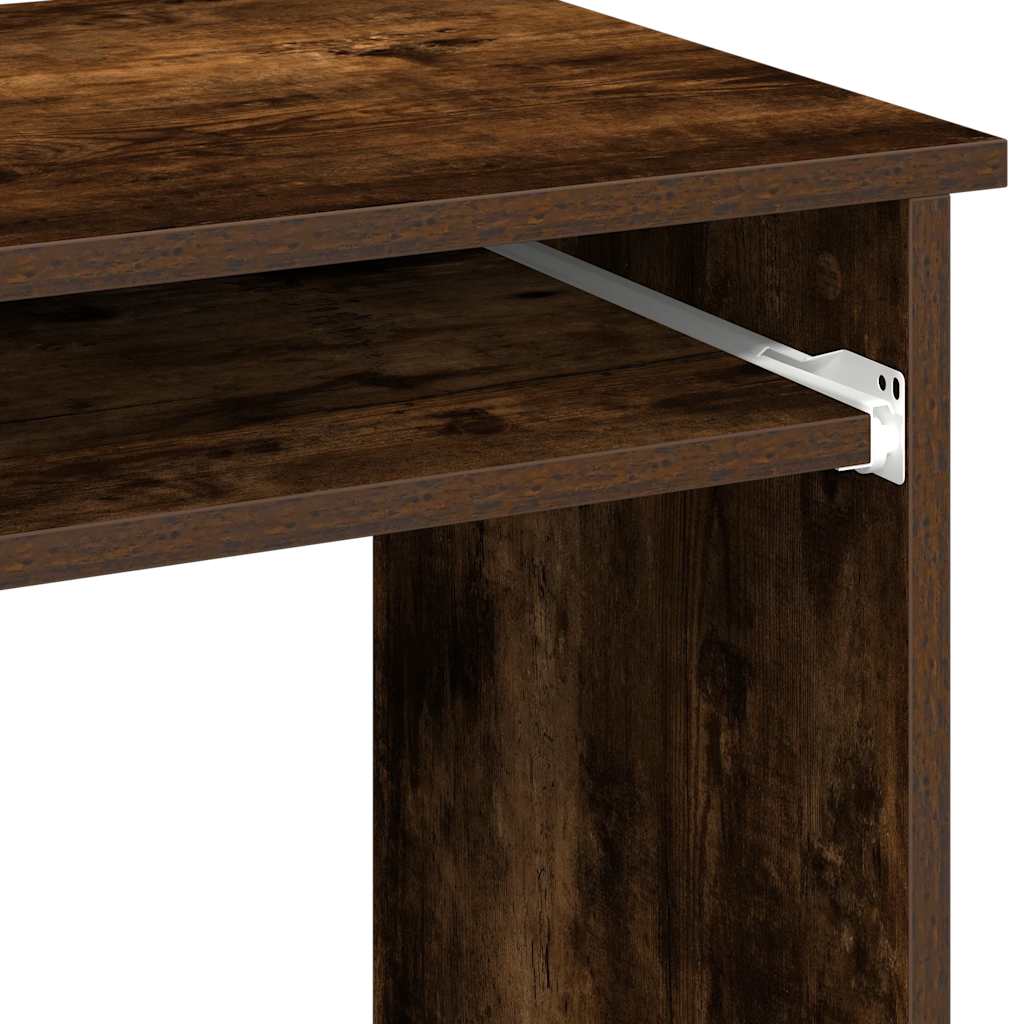 Desk with Shelf Smoked Oak 84x40x78 cm Engineered Wood