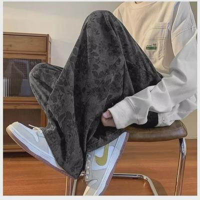 Men's Retro Wide-Leg Casual Pants - Trendy, Loose, Thin, and Draped for Spring/Autumn