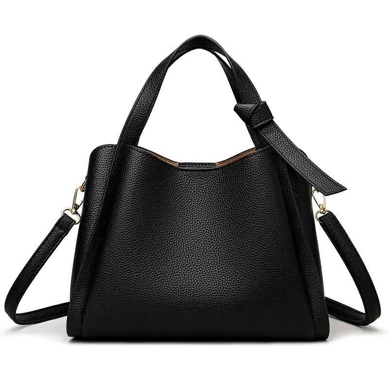 Retro Mode Einfache Neue Textur Große Kapazität Schulter Tasche frauen Handtaschen Tragbare Messenger Eimer Tasche