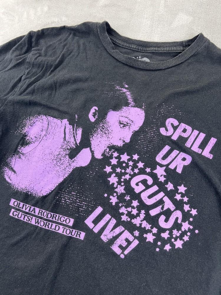 

Olivia Rodrigo Shirt Women#039 Medium Black Guts World Tour Spill Ur Guts Live 2024 Unisex T-Shirt XXL