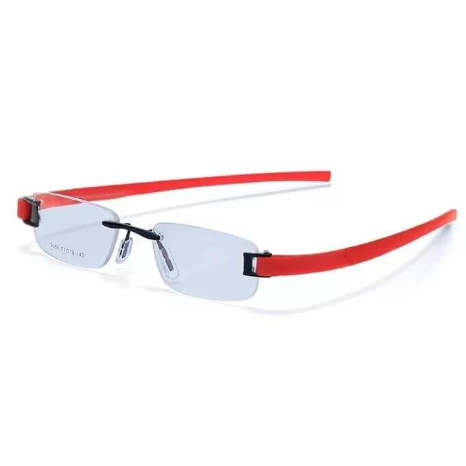 RSINC Combo Randlose Fassung | Brille Für Unisex Schwarz Rot-Silber Weißes Etikett A1 JL186701608186