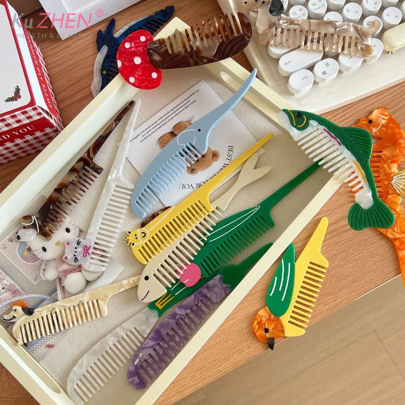 1PC Cute Creative Cartoon Anti-static Acetate Hair Comb Lovely Hair Care Hairdressing Combs Head Massage Hairbrush Tool Accessor