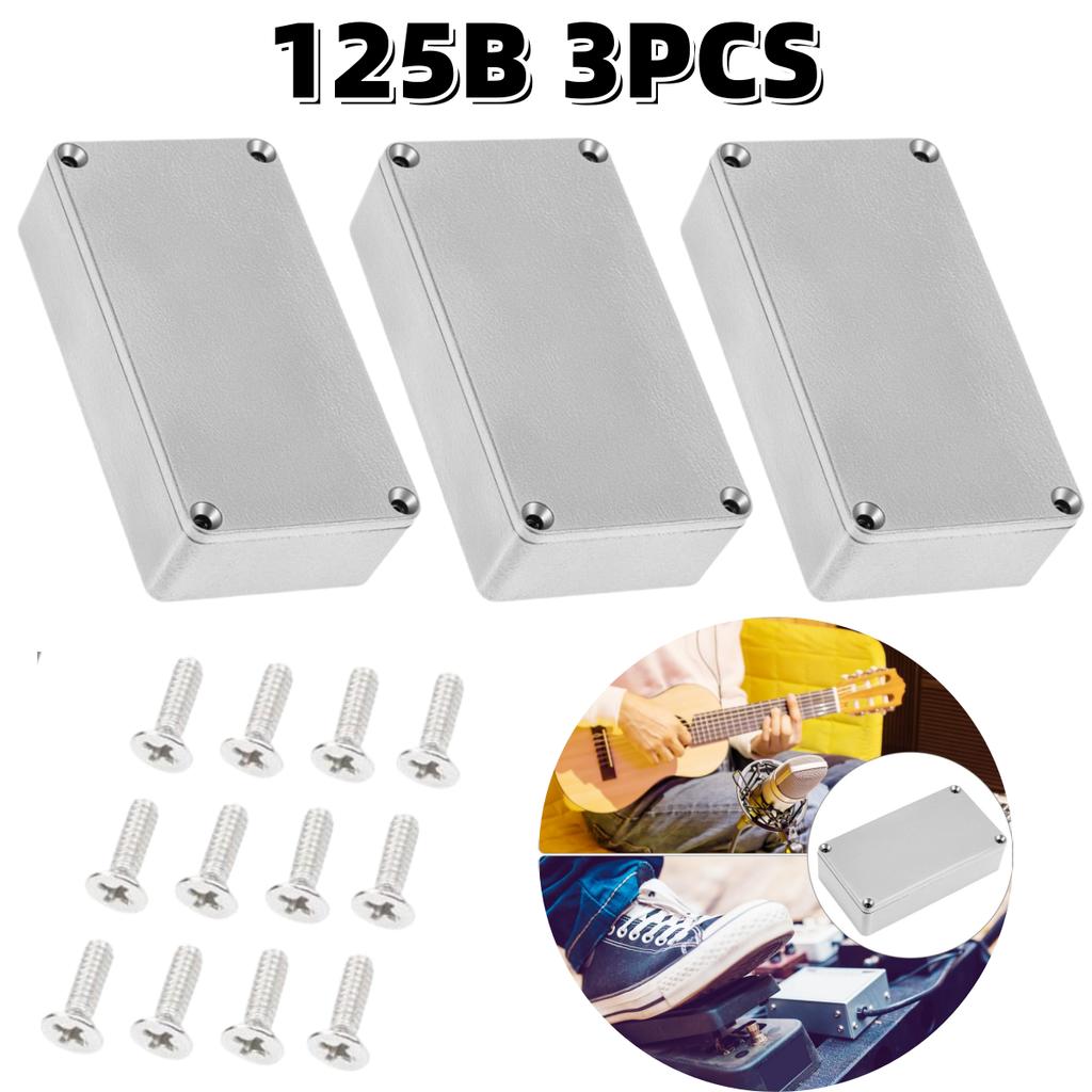 Miwayer 3Pcs 125B Aluminum Guitar Effect Pedal Enclosure Metal/ DIY Effects Box Enclosure 122x66x39.5mm/with Screws