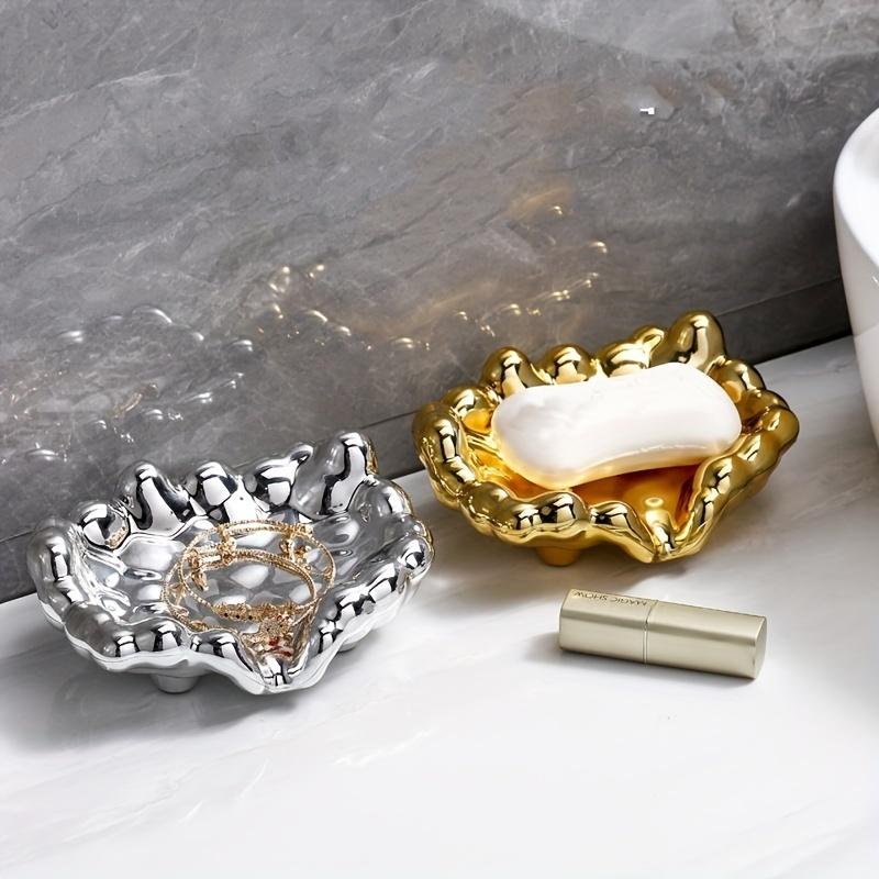 Electroplated Soap Box Cloud Fragrant Soap Box Soap Storage Box for Non Perforated Drainage Bathroom Non Slip Soap Holder and Soap Holder