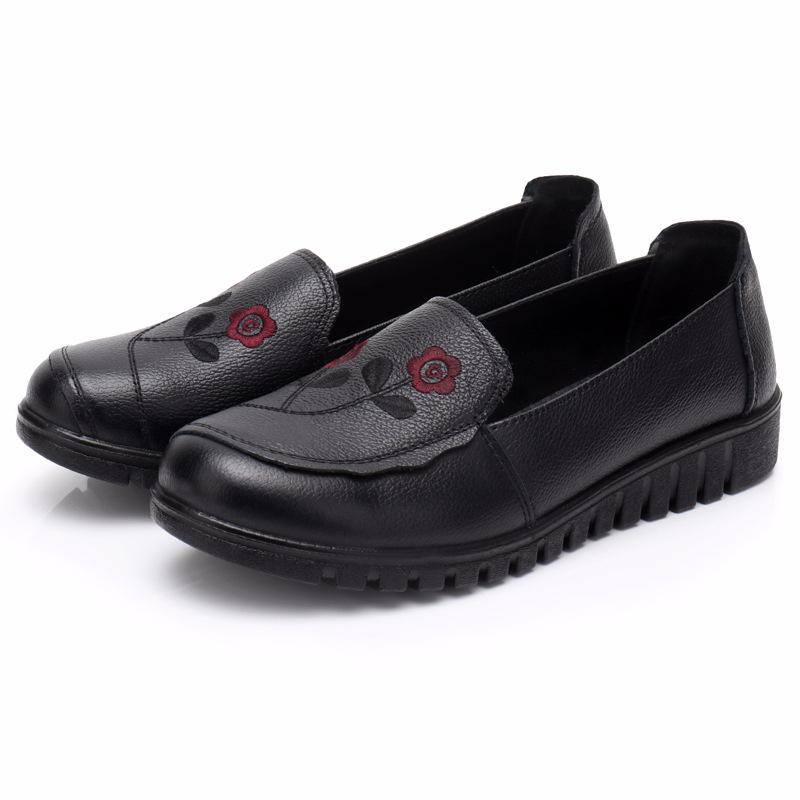 

Leather Women s Shoes, Soft-soled, Lightweight Single Shoes, Leather Shoes 41 чёрный