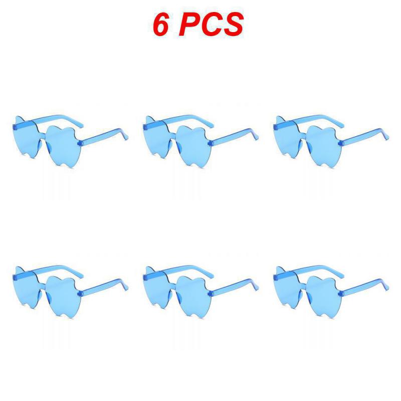 2/4/6PCS Eyewear Frameless Clear Lens Colorful Funny Gafas De Sol Shades Polarized Rimless Jelly Color Personality For Women Men