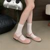 French Retro Mary Jane Shoes 2025 Autumn New One-word Commuter Shoes with Shallow Mouth Flat Beanie Shoes