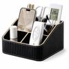 KINGFOM 4-Compartment PU Leather Desktop Organizer for Remotes and Pens Direct from Japan