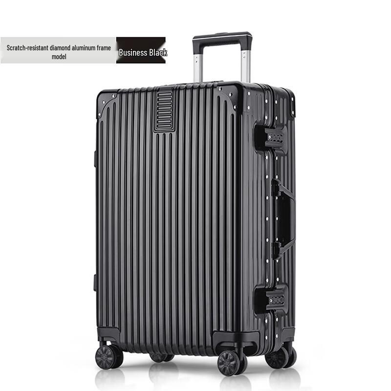 Striped Aluminum Frame Hardshell Luggage 29 inch