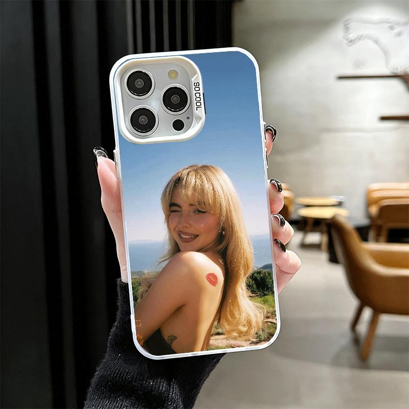 CR66 S-Sabrina C-Carpenter Soft Phone Case for iPhone 15 16 17 Pro Max 17Air 16E 14 Plus 13 12 Mini Shockproof Cover Back Shell