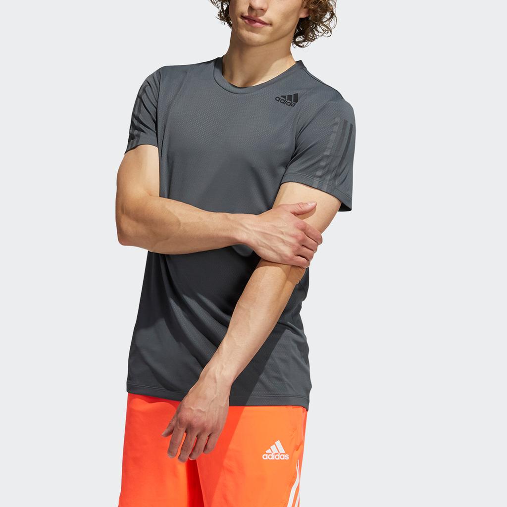 Adidas H.RDY 3S Logo Tee Men Tops Dark-Grey HF4216