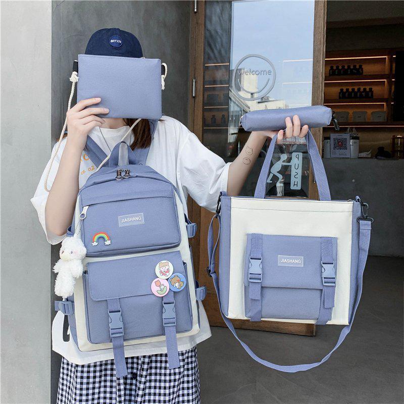 Large Capacity Korean Style Backpack for Girls - Forest Design, Perfect for Elementary and Junior High School Students