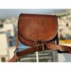 Genuine Brown Leather Messenger Shoulder Cross Body Bag Womens Vintage