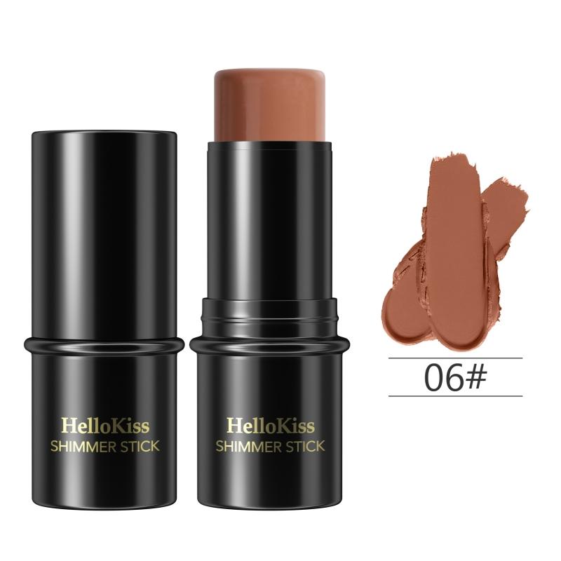 

10 цветов, хайлайтеры для лица, бронзаторы, кремовый контур носа, водостойкий блеск, легкий V-образный вид, красота, 6 г #06