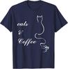 Adorable Cats And Coffee Graphic Tee