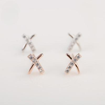 Earrings for Women Korean Style Simple Temperament Letter X Earrings New Trendy High-end Earrings