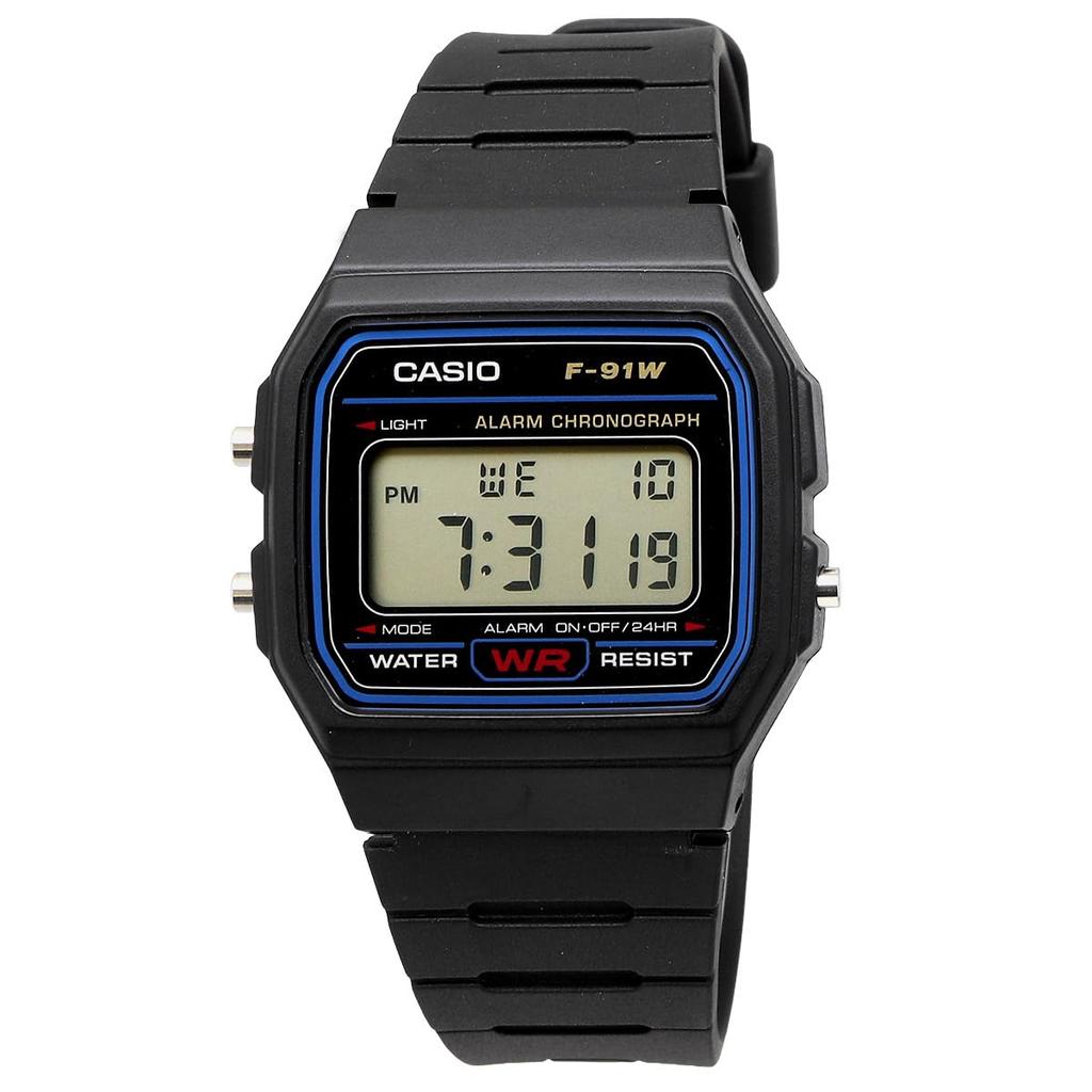 Casio Unisex Quartz Overseas Used F-91W-1 Watch, Black, Model,