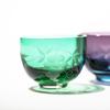 [Official Taiburo Studio] Edo Kiriko Grape Crest Sake Cups (Pair) (Green and Edo Purple) TB30009/35009, Gift Boxed, Made in Japan