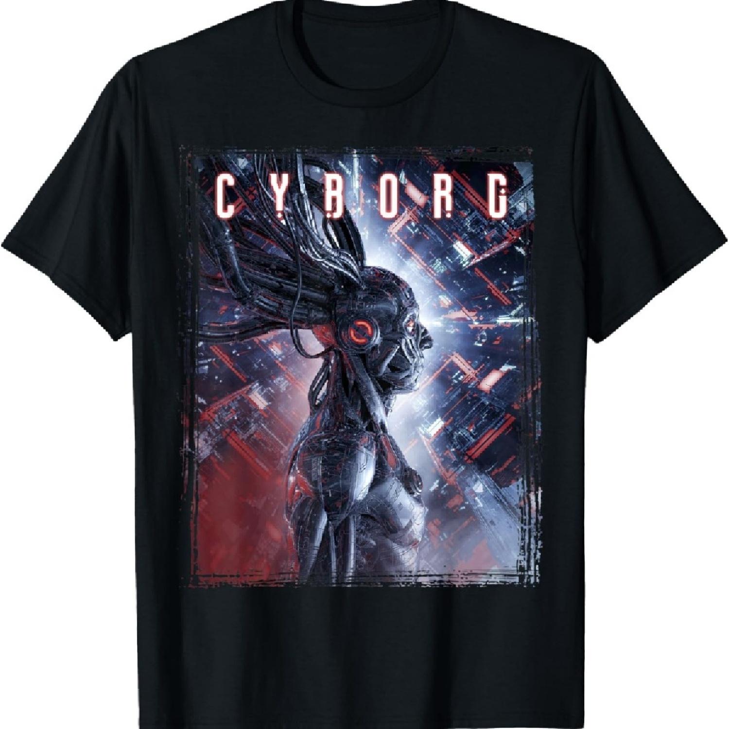 Киборг Киберпанк Научная фантастика Сай-фай Геймерская футболка S