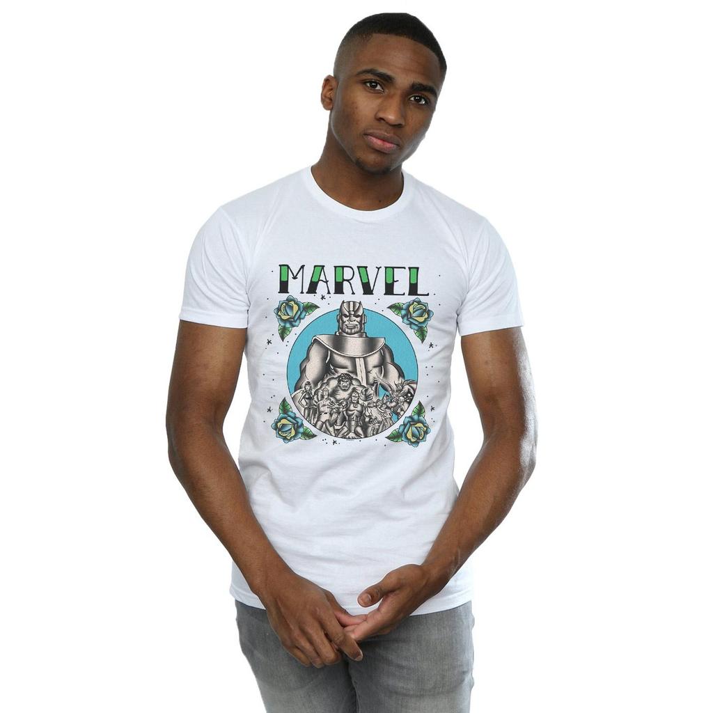 Marvel Mens Avengers Group Tattoo T-Shirt
