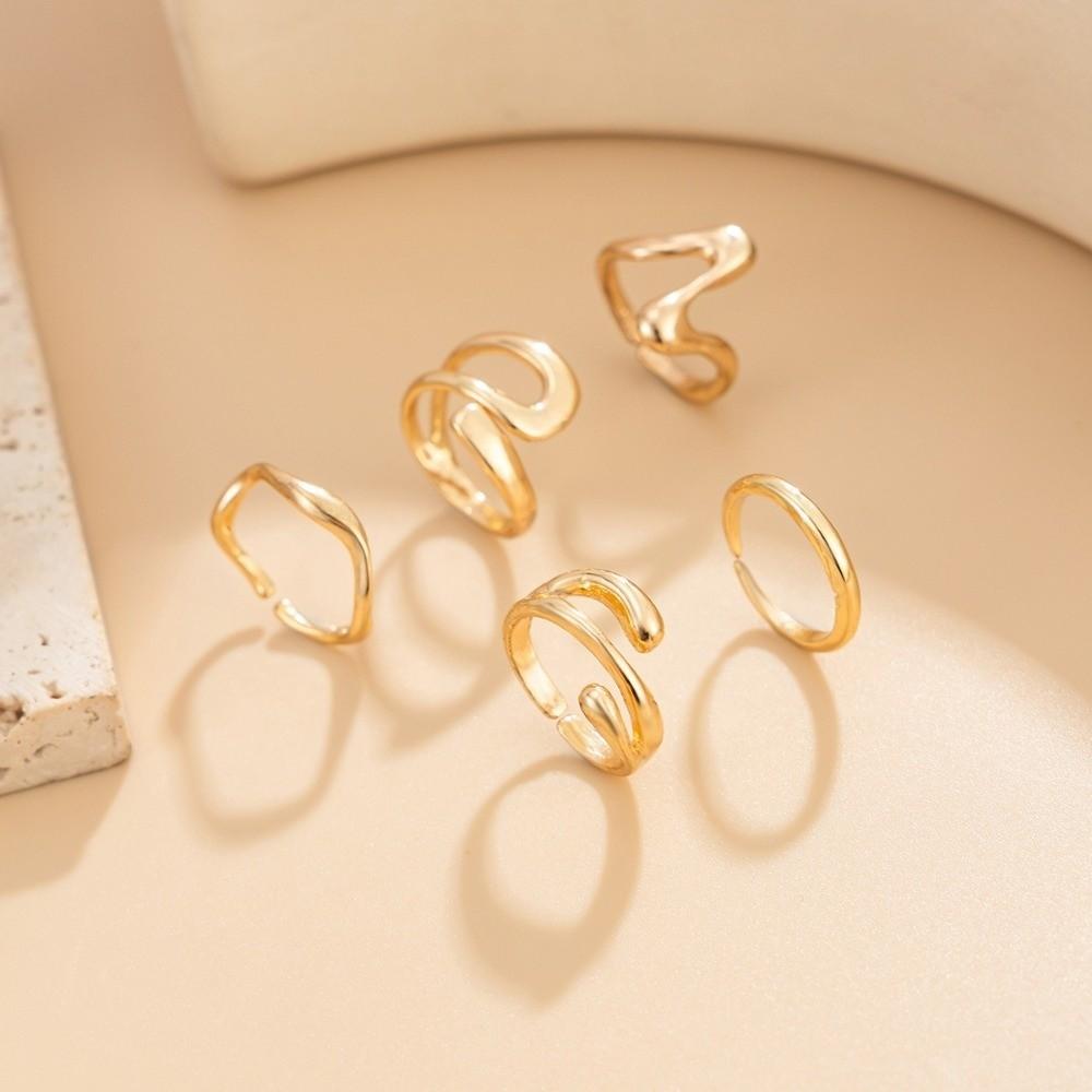 5PCS/3PCS Adjustable Open Foot Rings Polished Finish Beach Jewelry  Summer Season